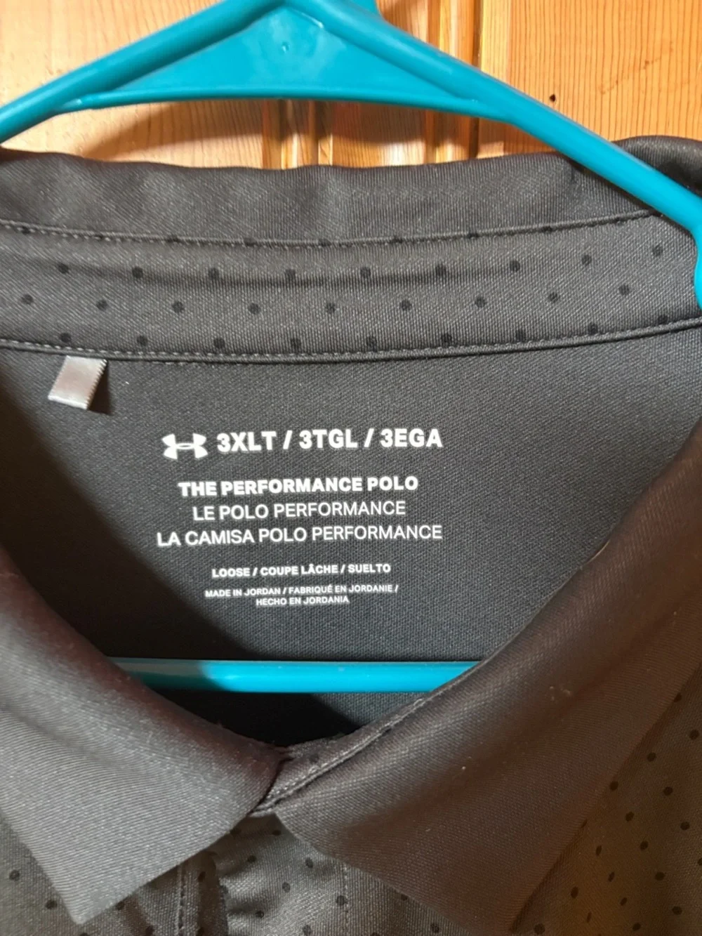 Under Armour 3XLT Men's Black Polo with Subtle Dot Texture - Picture 2 of 4